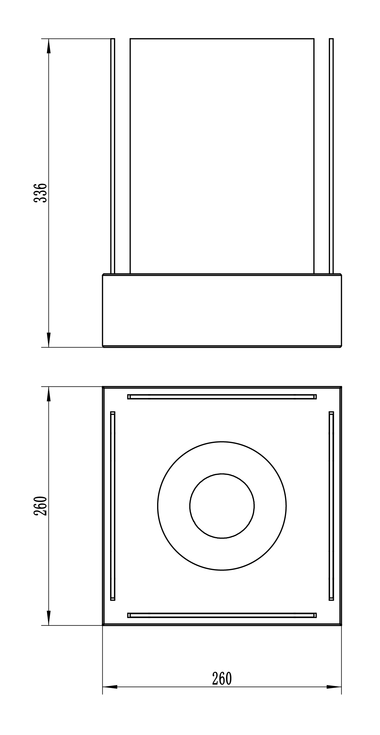 Crystal M in Schwarz – Maße